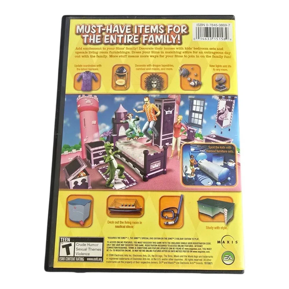The Sims 2: Family Fun Stuff for PC (Windows, 2006) CIB Complete!
